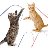 XLSXEXCL 2 Pcs Cat Toy Wand Cat Toys Interactive Cat Toys for Indoor Cats Silicone Tail Teaser Toy Cat Toys for Bored Indoor Adult Cats Safe Silicone Cat Wand Toy