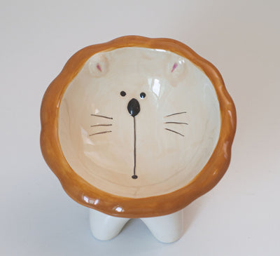 Cute Cartoon High Leg Ceramic Pet Bowl