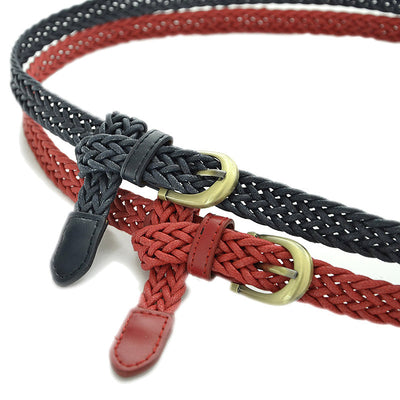 Classic vintage wax rope braided thin belt