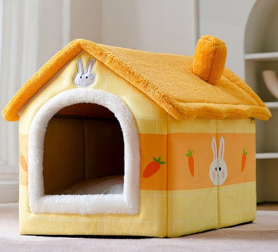 Foldable Dog House Pet Cat Bed Winter Dog Villa Sleep Kennel Removable Nest Warm