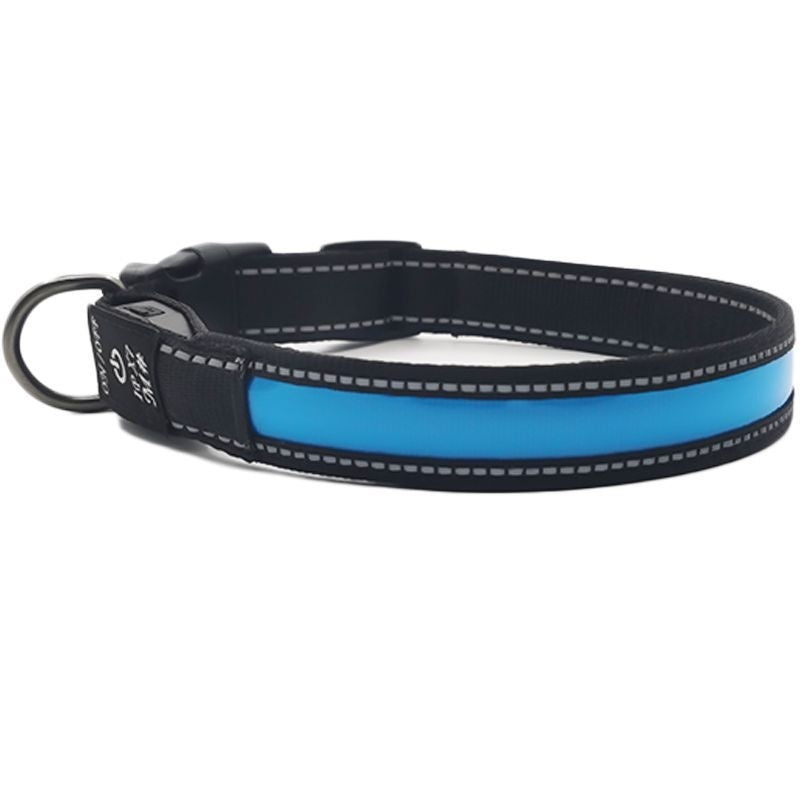 LED Luminous Dog Collar Highlight Reflective Leather Reflective Stripe Ribbon