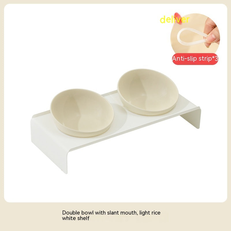 Ceramic Bevel Beveled Bowl Pet Cat Bowl