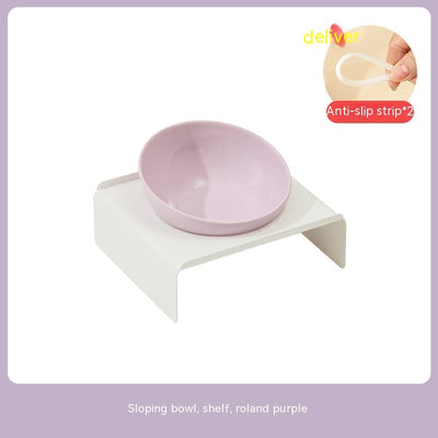 Ceramic Bevel Beveled Bowl Pet Cat Bowl