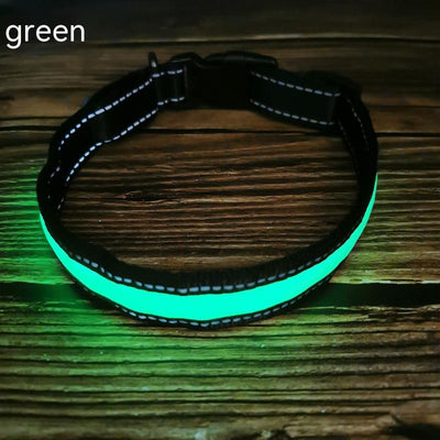 LED Luminous Dog Collar Highlight Reflective Leather Reflective Stripe Ribbon