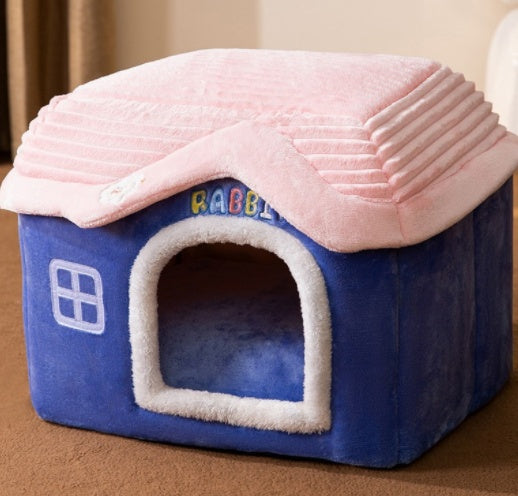 Foldable Dog House Pet Cat Bed Winter Dog Villa Sleep Kennel Removable Nest Warm