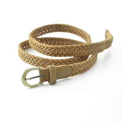 Classic vintage wax rope braided thin belt