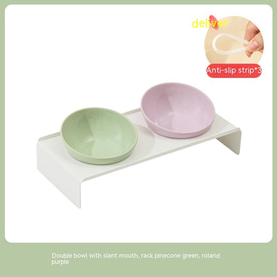 Ceramic Bevel Beveled Bowl Pet Cat Bowl