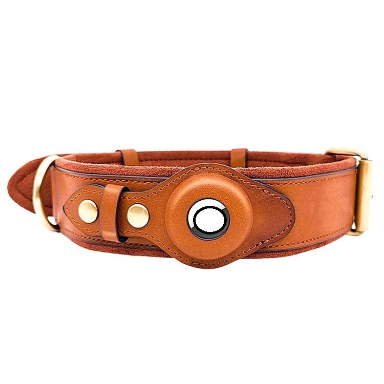 Location Tracker First Layer Leather Dog Pet Collar