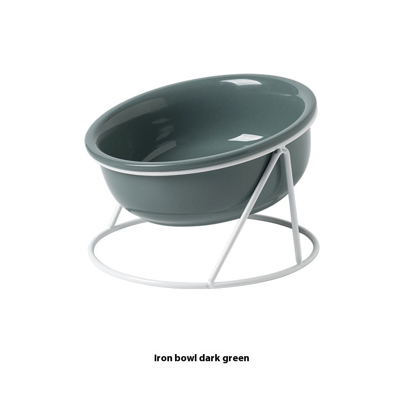 Ceramic Bowl Food Basin Drinking Bowl Food Bowl Pet Supplies Ceramic Double Cat Bowl