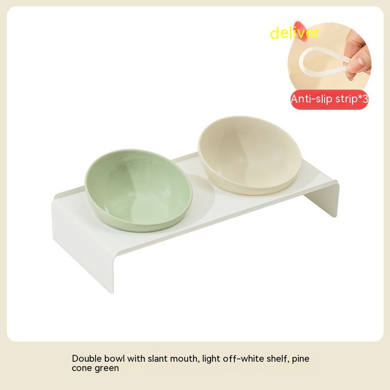 Ceramic Bevel Beveled Bowl Pet Cat Bowl