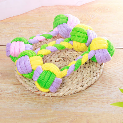 Candy Color Cotton Rope Dumbbell Pet Cotton Rope Toy Dog Toy