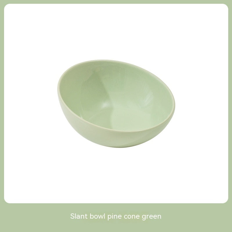 Ceramic Bevel Beveled Bowl Pet Cat Bowl