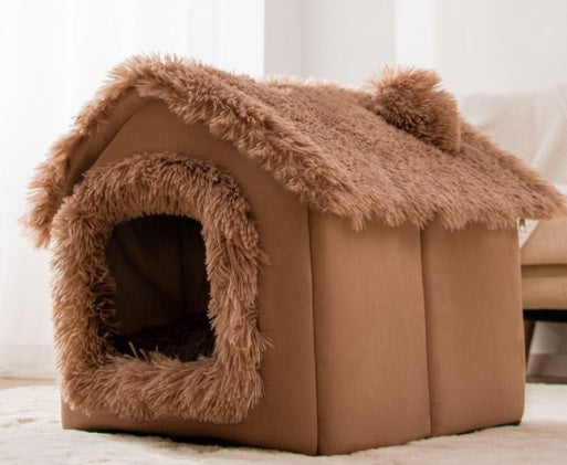 Foldable Dog House Pet Cat Bed Winter Dog Villa Sleep Kennel Removable Nest Warm