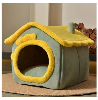 Foldable Dog House Pet Cat Bed Winter Dog Villa Sleep Kennel Removable Nest Warm