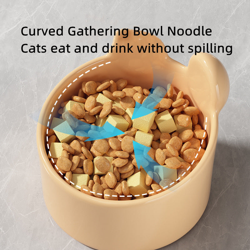 Household Pet Ceramic Bowl Large Caliber Dog Food Supplies Kitten Eating Tableware Set Cat Accessories Dog Bowls