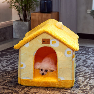 Foldable Dog House Pet Cat Bed Winter Dog Villa Sleep Kennel Removable Nest Warm