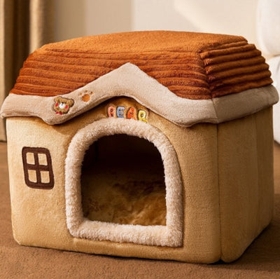 Foldable Dog House Pet Cat Bed Winter Dog Villa Sleep Kennel Removable Nest Warm