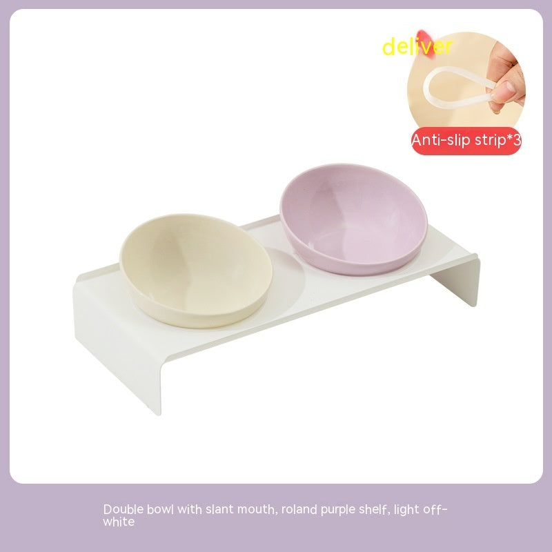 Ceramic Bevel Beveled Bowl Pet Cat Bowl