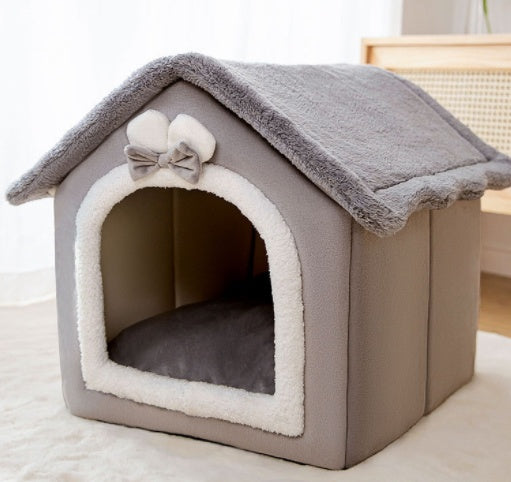 Foldable Dog House Pet Cat Bed Winter Dog Villa Sleep Kennel Removable Nest Warm