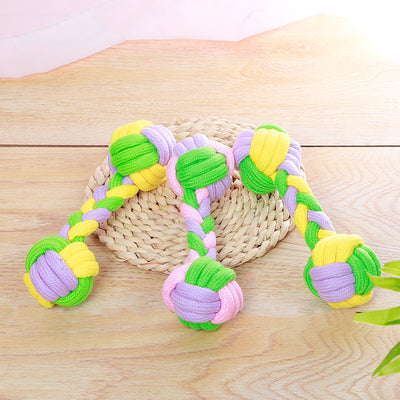 Candy Color Cotton Rope Dumbbell Pet Cotton Rope Toy Dog Toy